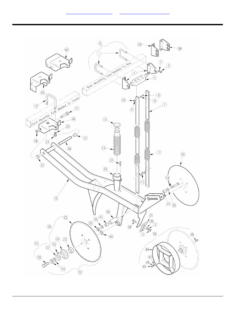 Openers, Double disk opener assembly | Great Plains 3SF45 Parts Manual User Manual | Page 110 / 224