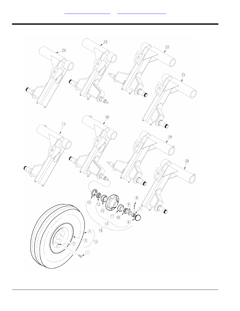 Drive gauge wheel assembly (12/1992-8/1995) | Great Plains 3SF45 Parts Manual User Manual | Page 24 / 224