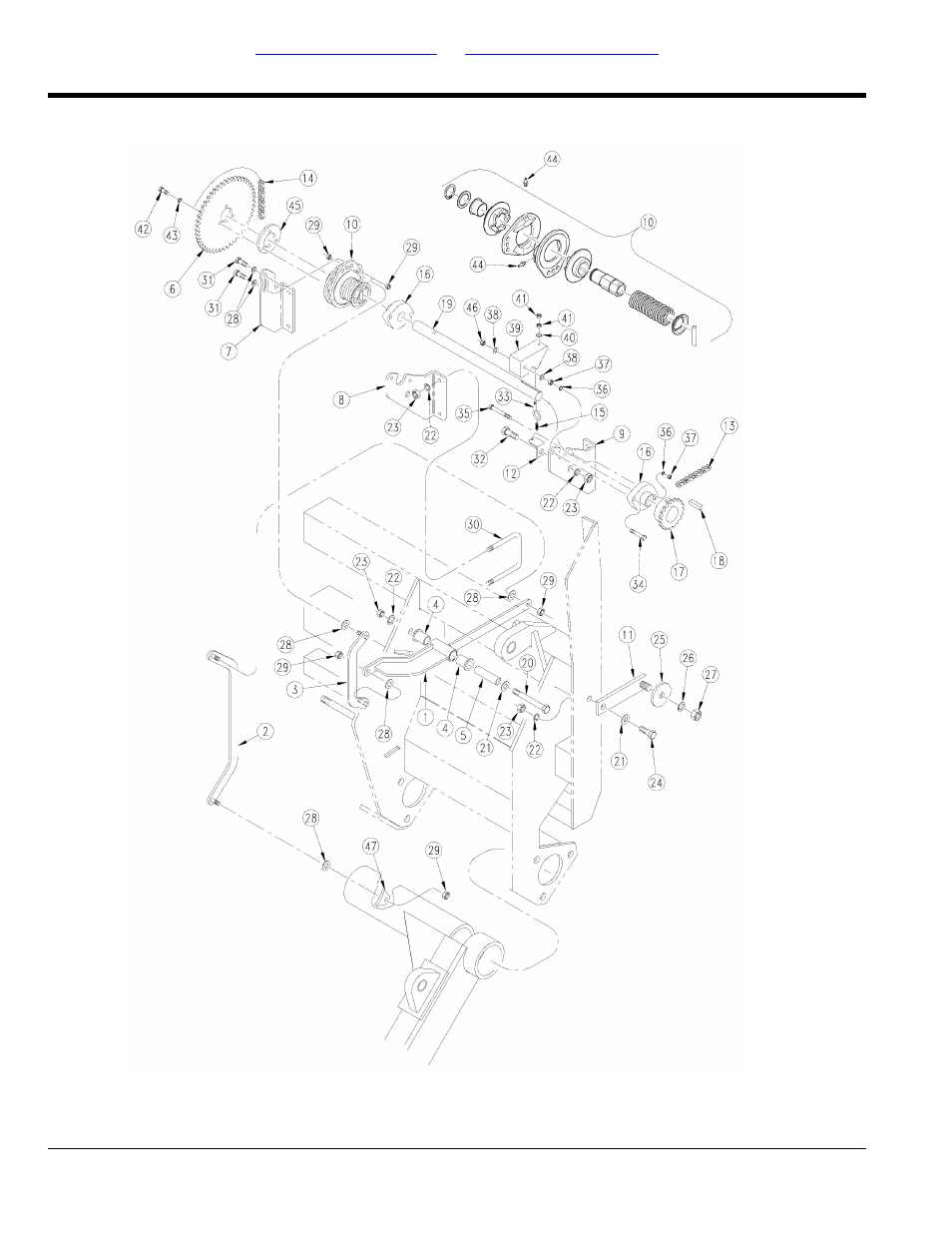 Gauge wheel to feeder cup drive center box | Great Plains 3SF45 Parts Manual User Manual | Page 86 / 224