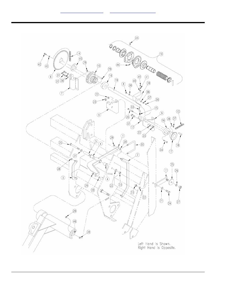 Gauge wheel to feeder cup drive wing box | Great Plains 3SF45 Parts Manual User Manual | Page 90 / 224