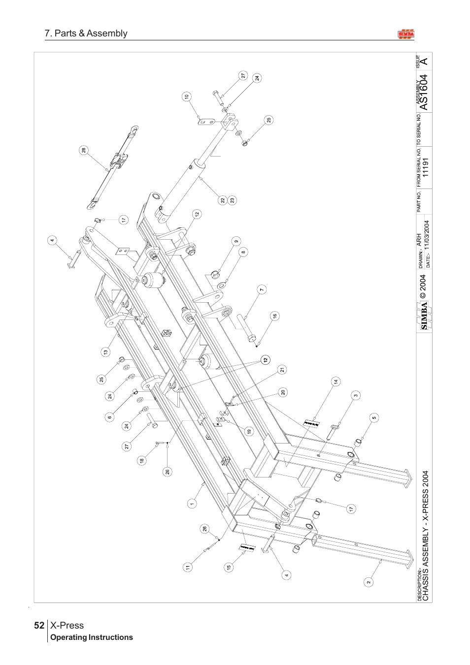 As 1 604, X-press, 52 7. parts & assembly | Great Plains AS1600 Assembly Instructions User Manual | Page 10 / 66