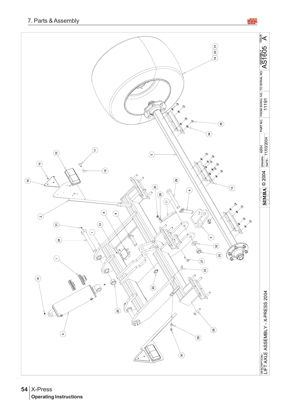 As 1605, X-press, 54 7. parts & assembly | Great Plains AS1600 Assembly Instructions User Manual | Page 12 / 66