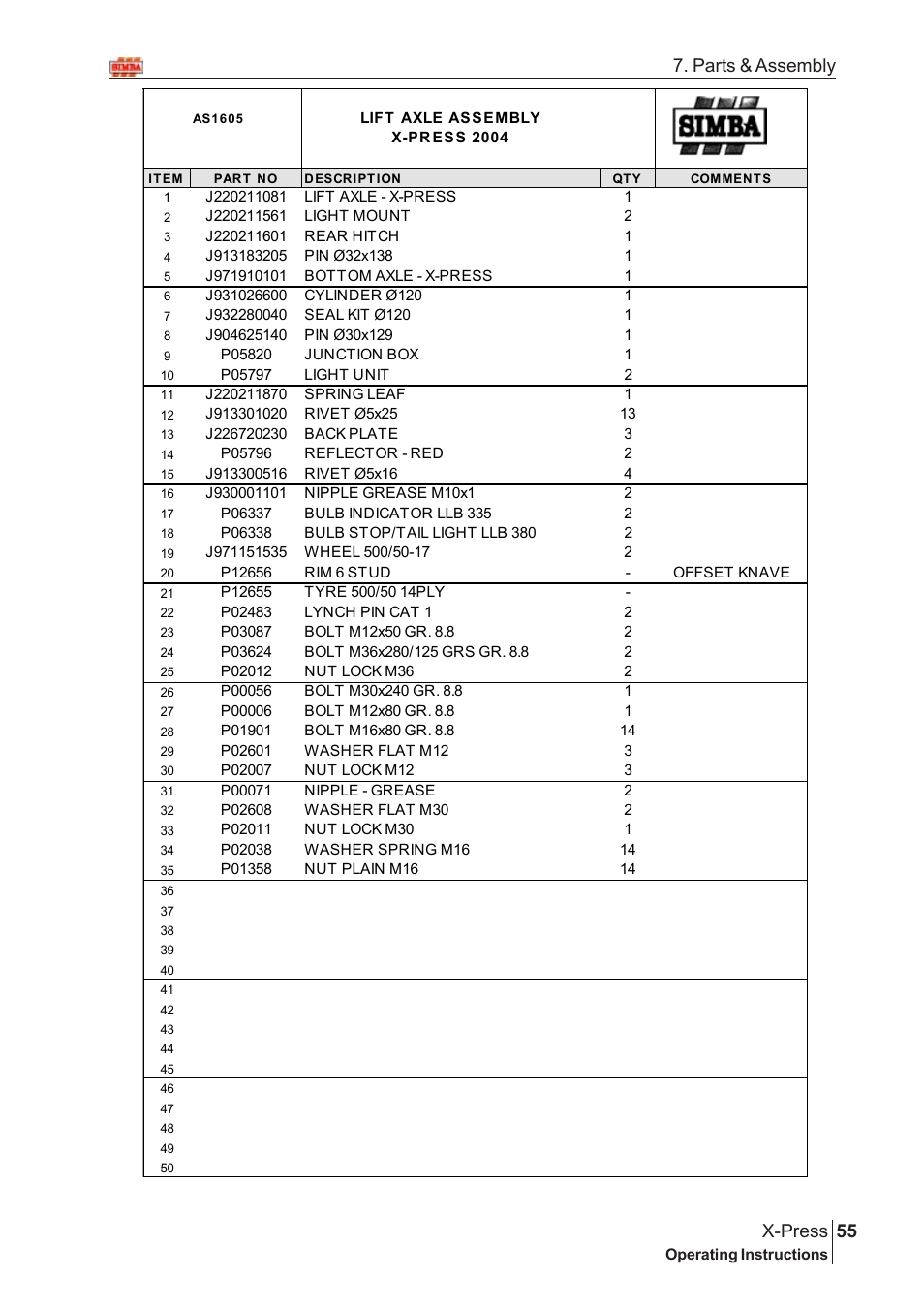 55 x-press, Parts & assembly | Great Plains AS1600 Assembly Instructions User Manual | Page 13 / 66