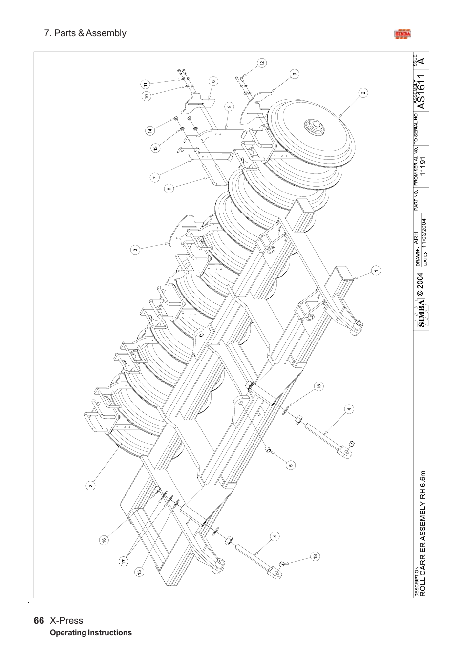 As 1 611, X-press, 66 7. parts & assembly | Great Plains AS1600 Assembly Instructions User Manual | Page 24 / 66