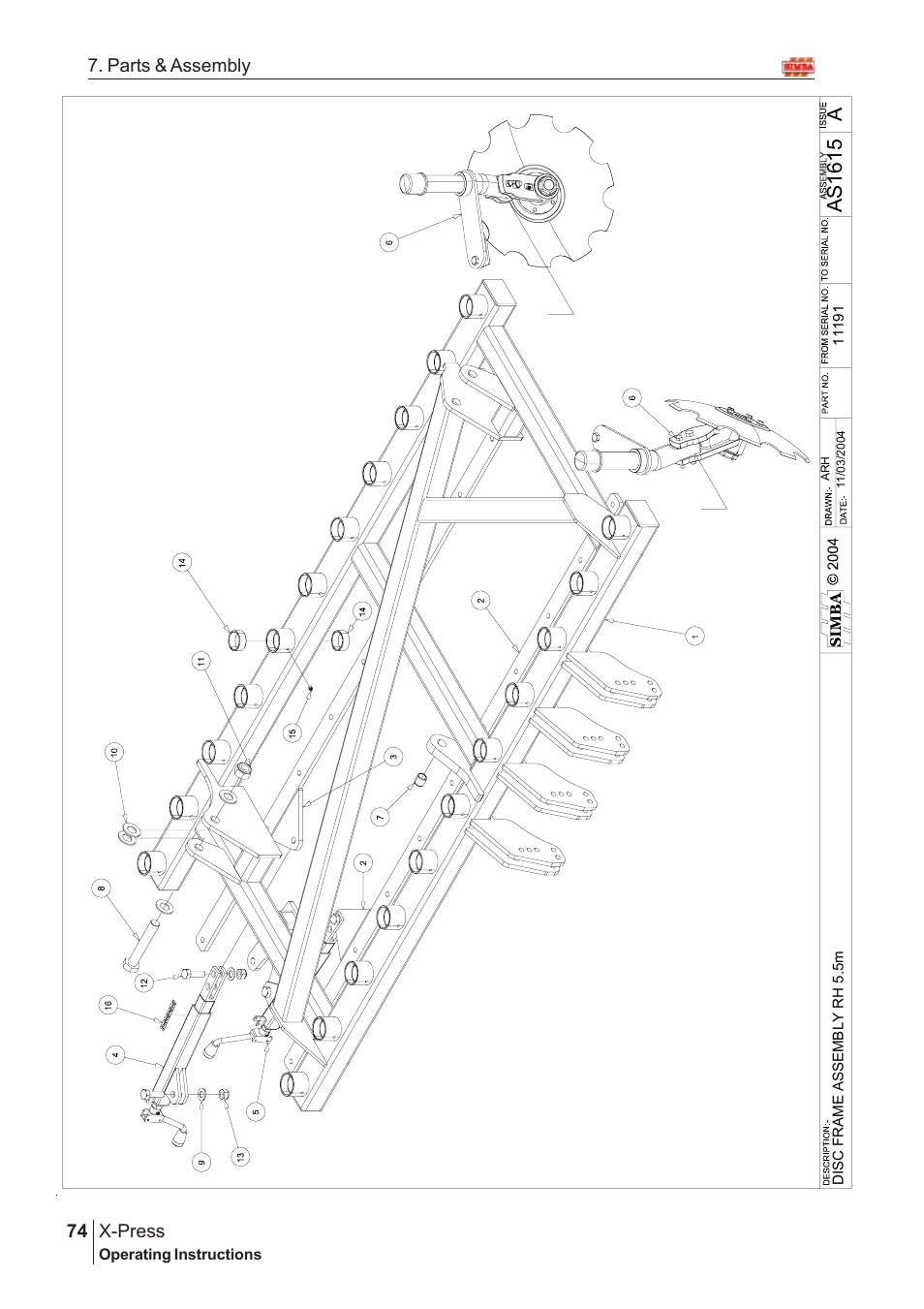 As 1 615 | Great Plains AS1600 Assembly Instructions User Manual | Page 32 / 66