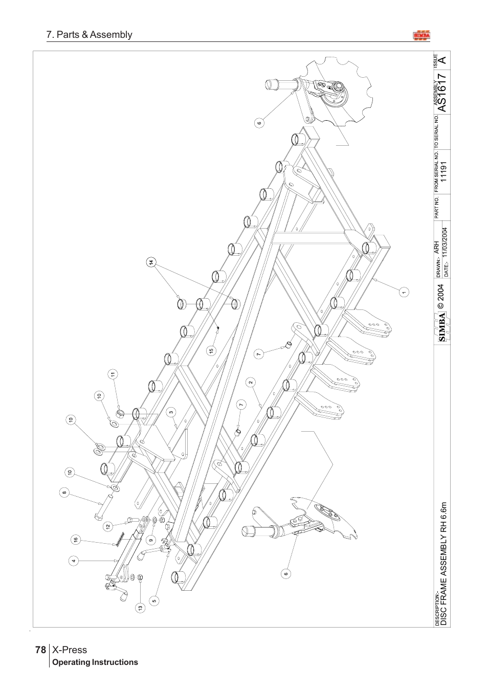 As 1 617 | Great Plains AS1600 Assembly Instructions User Manual | Page 36 / 66