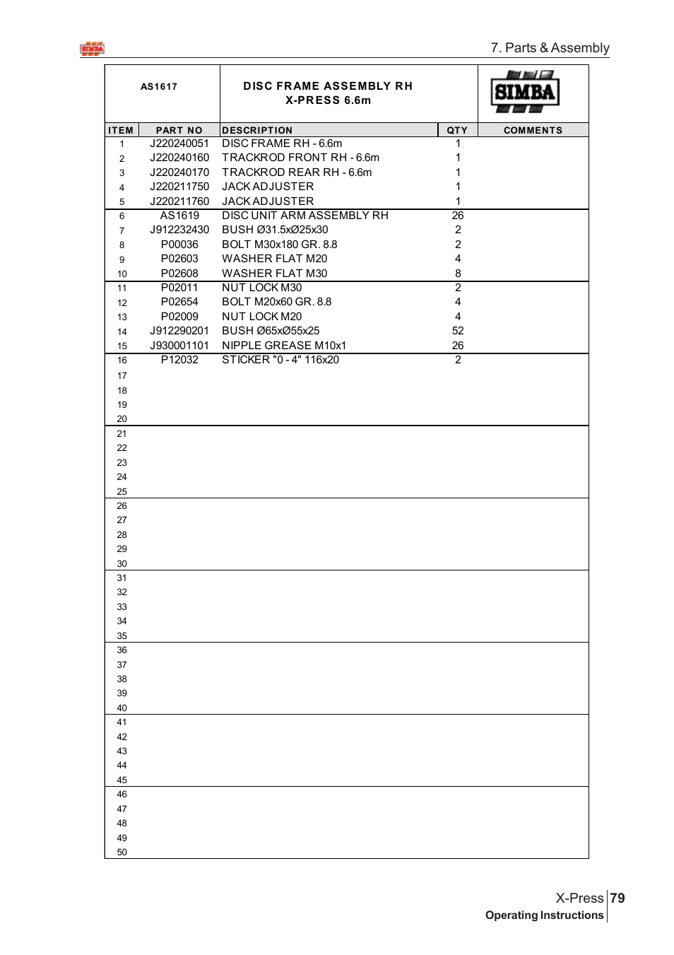 79 x-press, Parts & assembly | Great Plains AS1600 Assembly Instructions User Manual | Page 37 / 66