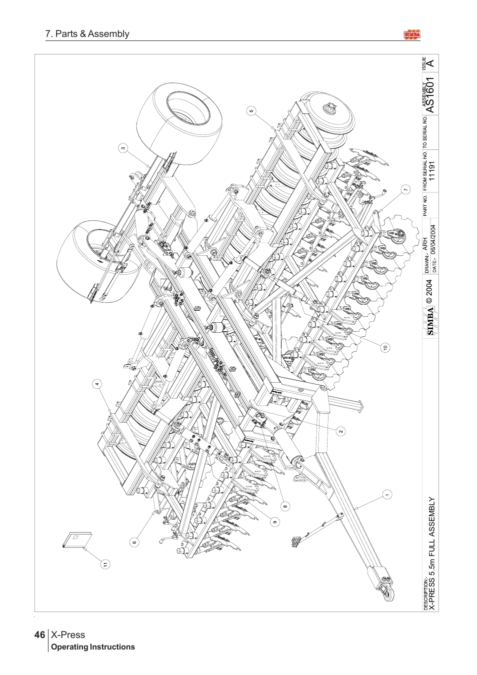 As 1 601, X-press, 46 7. parts & assembly | Great Plains AS1600 Assembly Instructions User Manual | Page 4 / 66