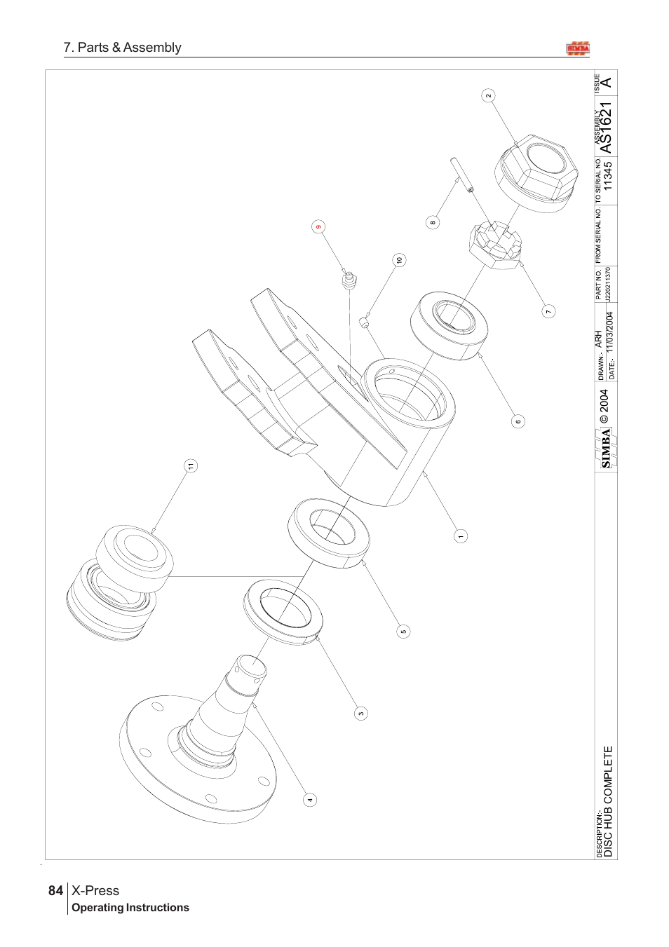 As 1 621, X-press, 84 7. parts & assembly | Great Plains AS1600 Assembly Instructions User Manual | Page 42 / 66