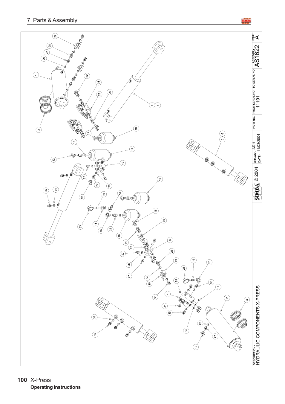 As 1 622, X-press, 100 7. parts & assembly | Great Plains AS1600 Assembly Instructions User Manual | Page 58 / 66