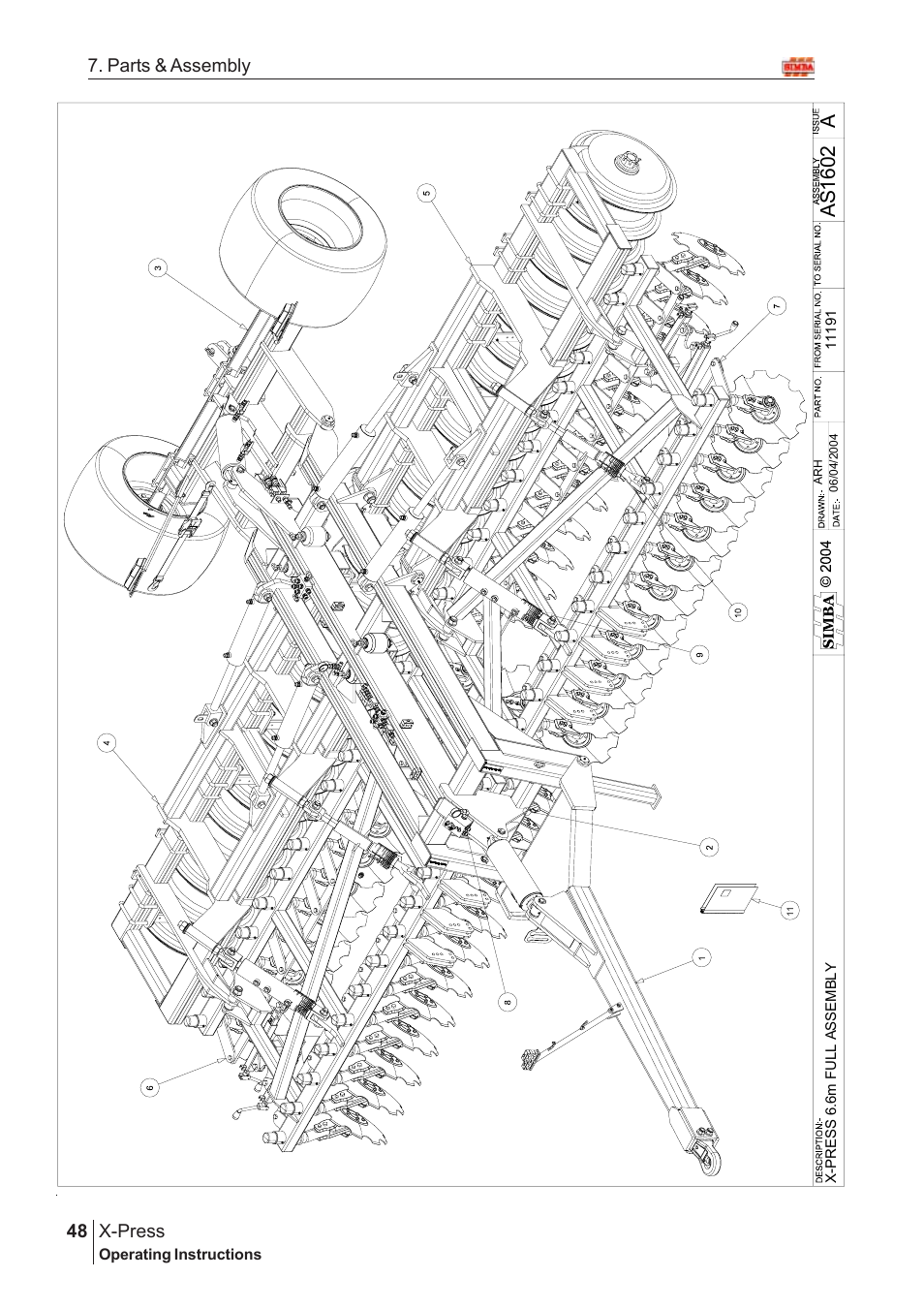 As 1602, X-press, 48 7. parts & assembly | Great Plains AS1600 Assembly Instructions User Manual | Page 6 / 66