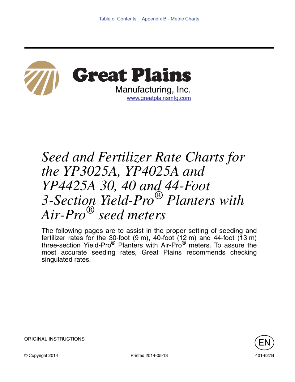 Great Plains YP4425A Material Rate User Manual | 84 pages
