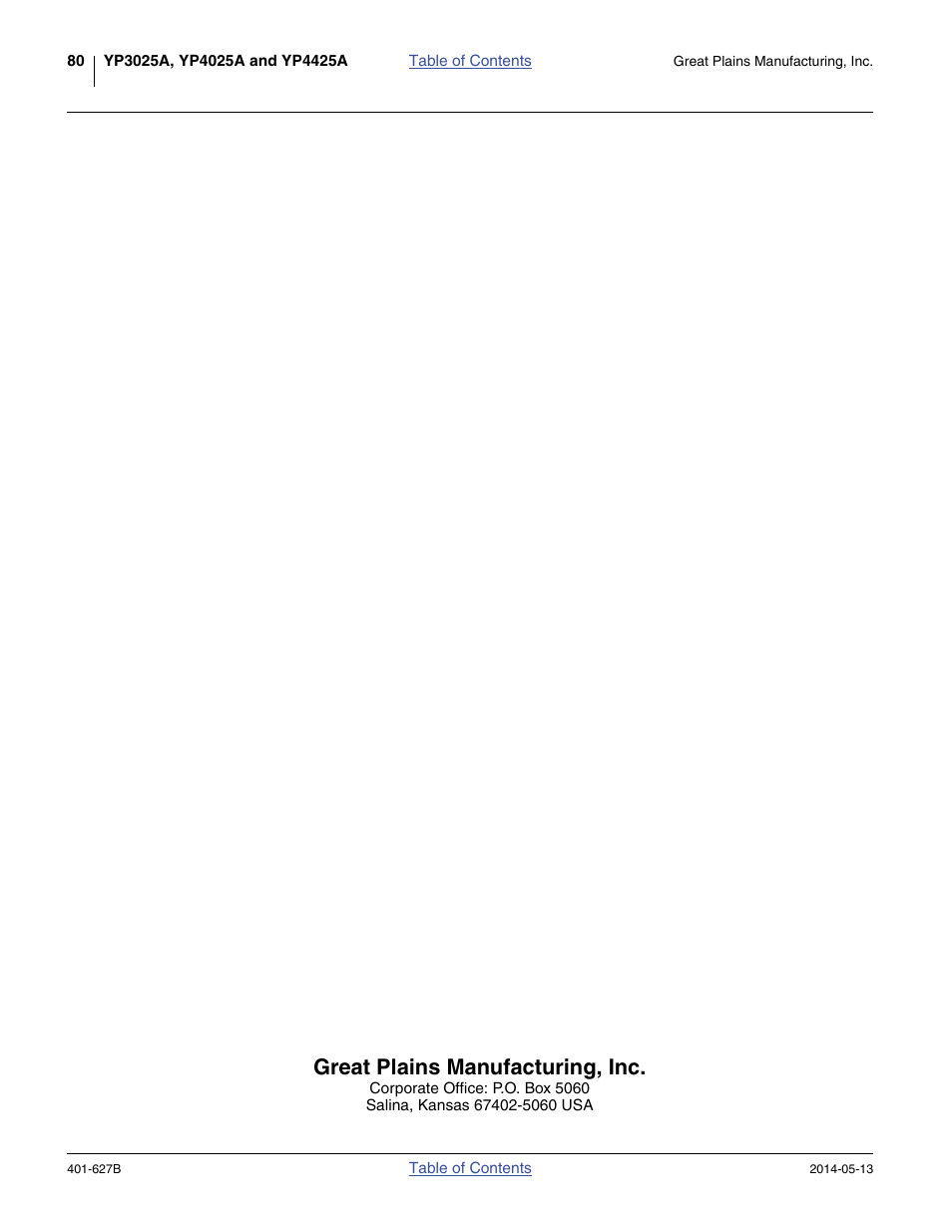 Great plains manufacturing, inc | Great Plains YP4425A Material Rate User Manual | Page 84 / 84