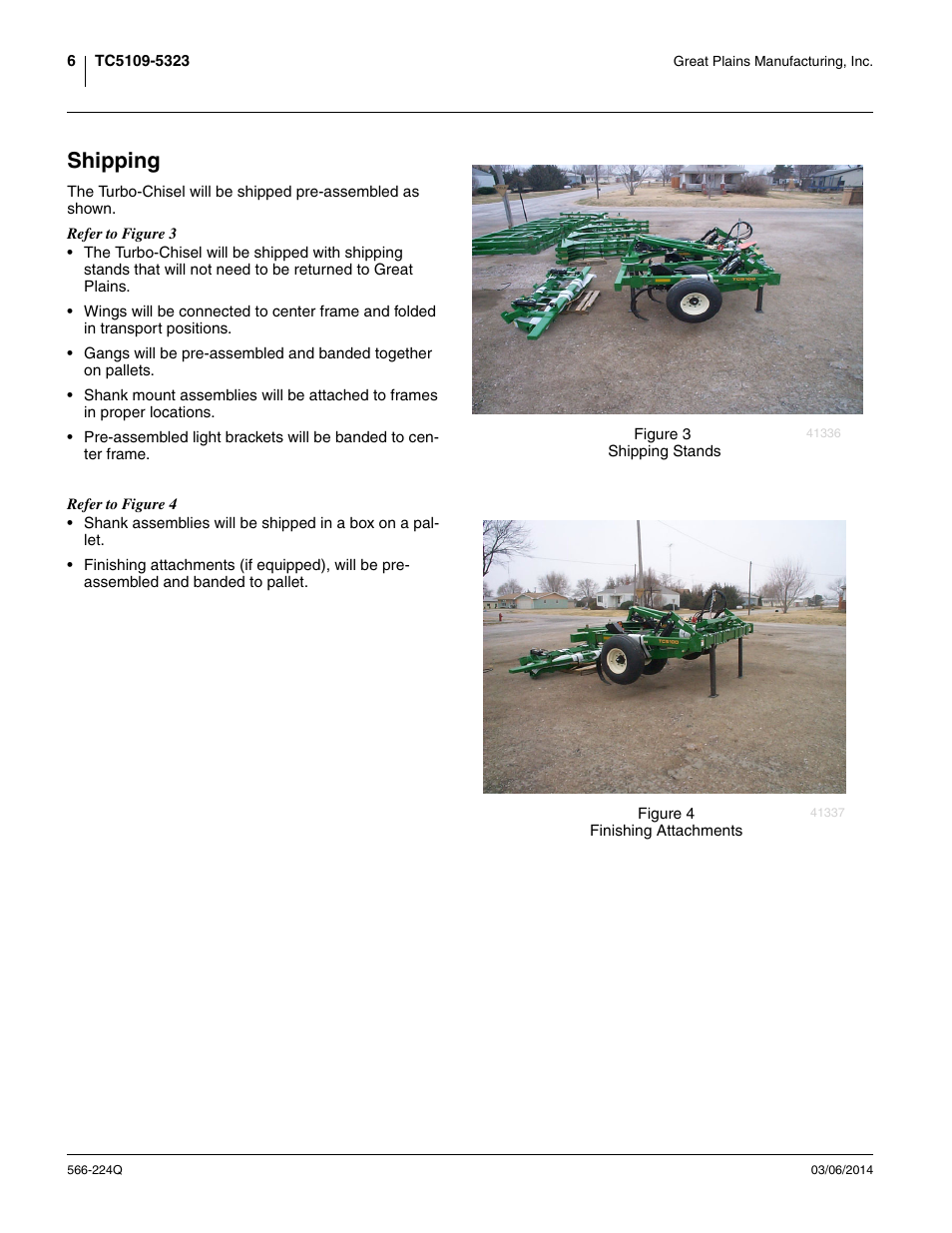 Shipping | Great Plains TC5319 (S/N A1420X+) Predelivery Manual User Manual | Page 10 / 64