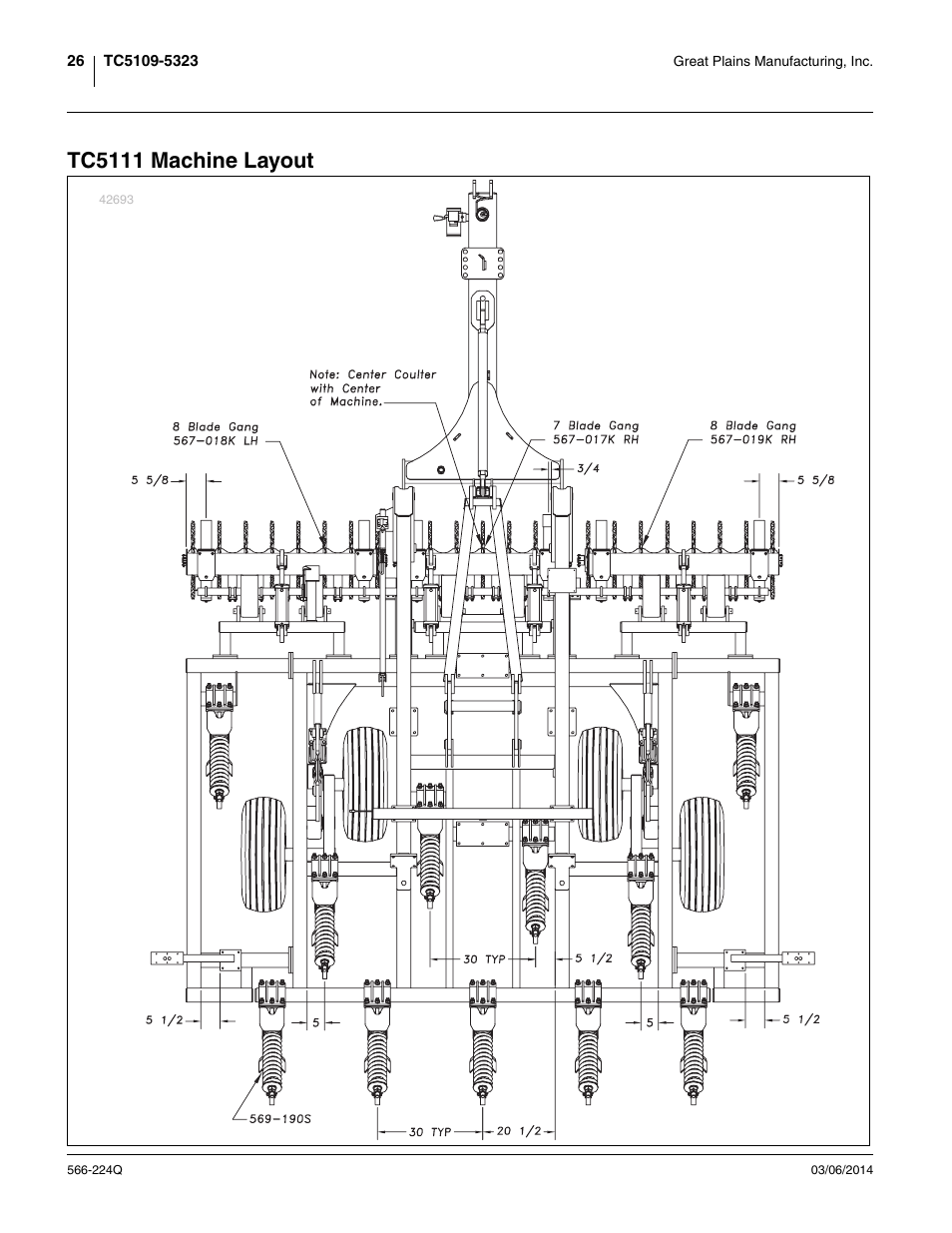 Tc5111 machine layout | Great Plains TC5319 (S/N A1420X+) Predelivery Manual User Manual | Page 30 / 64