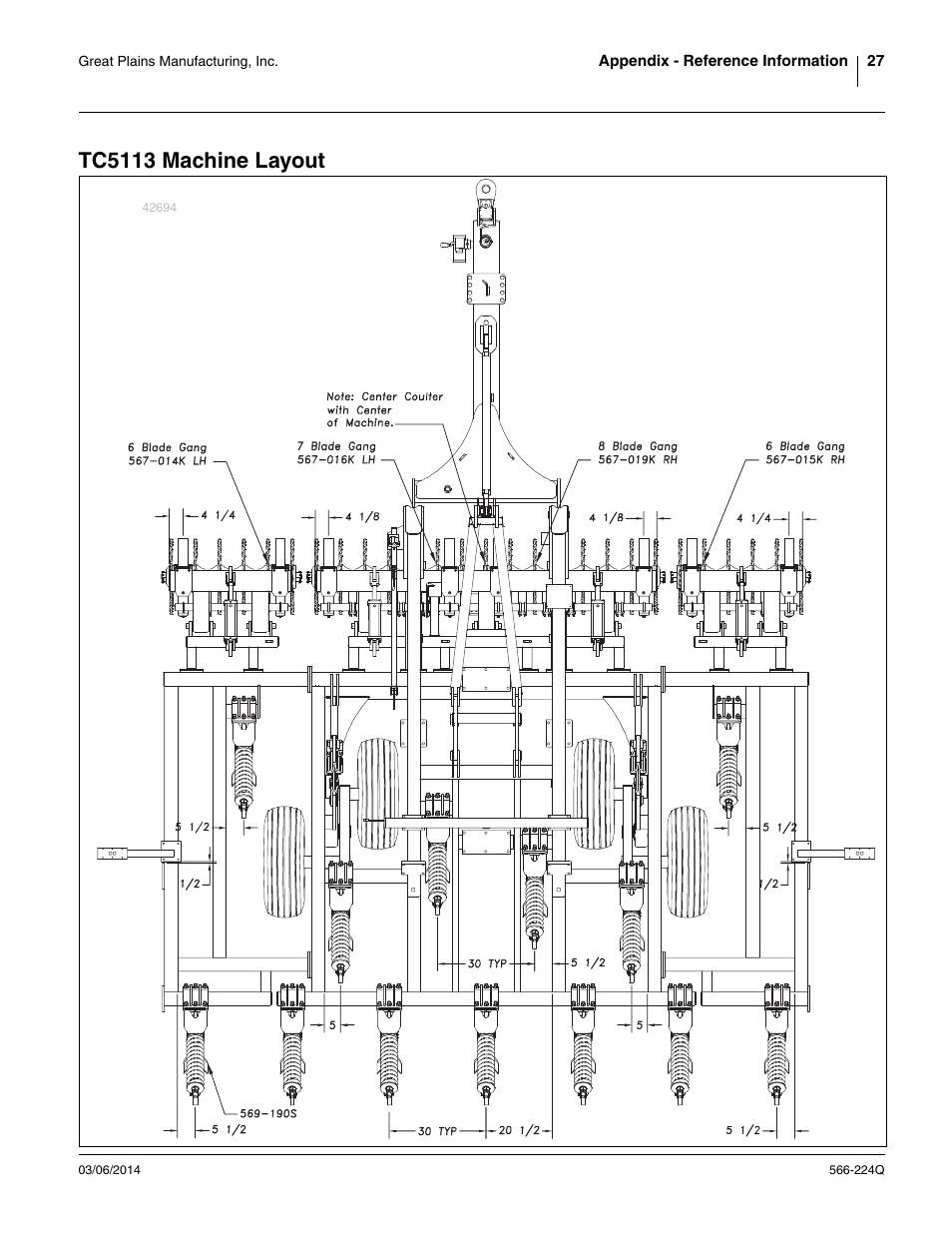 Tc5113 machine layout | Great Plains TC5319 (S/N A1420X+) Predelivery Manual User Manual | Page 31 / 64