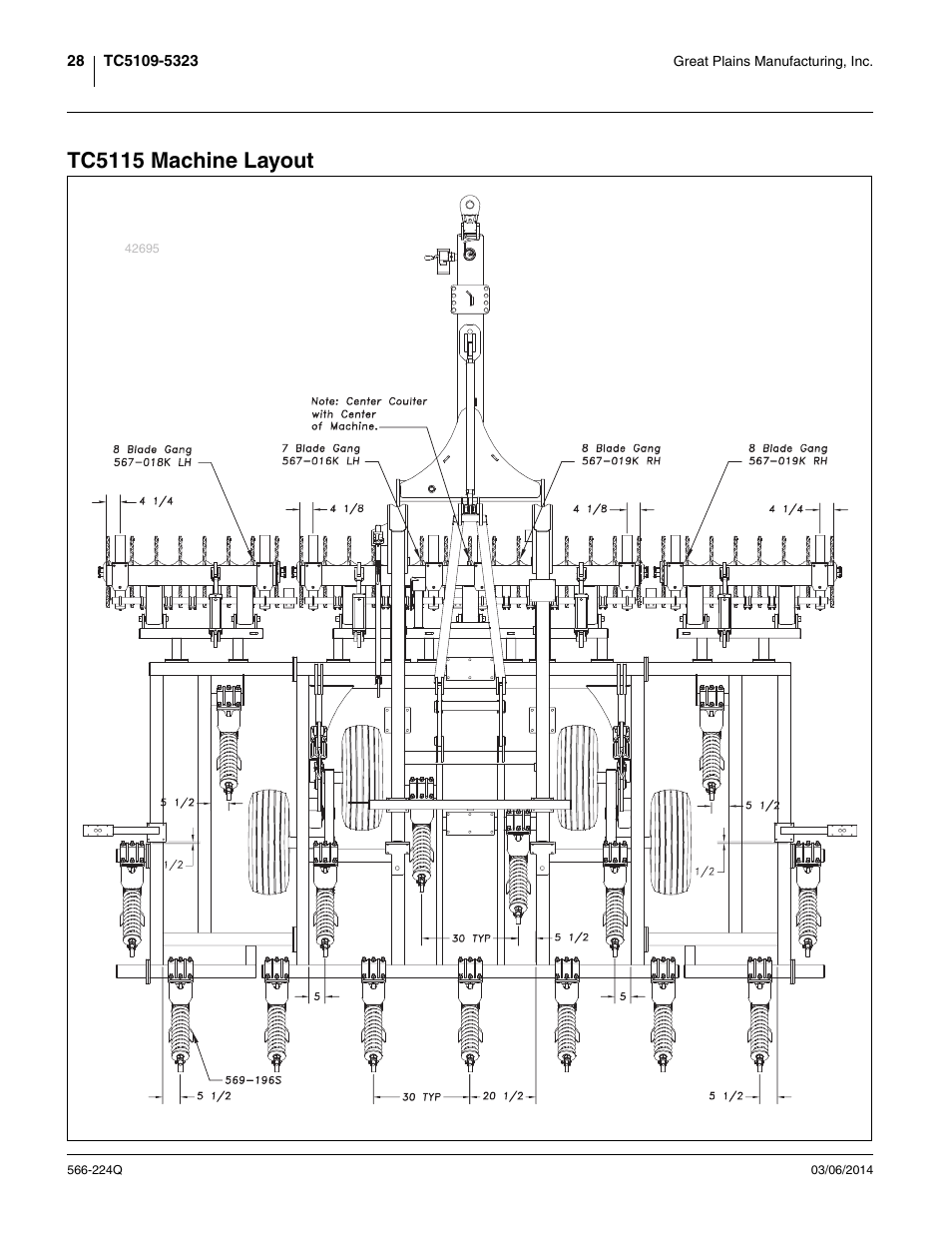 Tc5115 machine layout | Great Plains TC5319 (S/N A1420X+) Predelivery Manual User Manual | Page 32 / 64