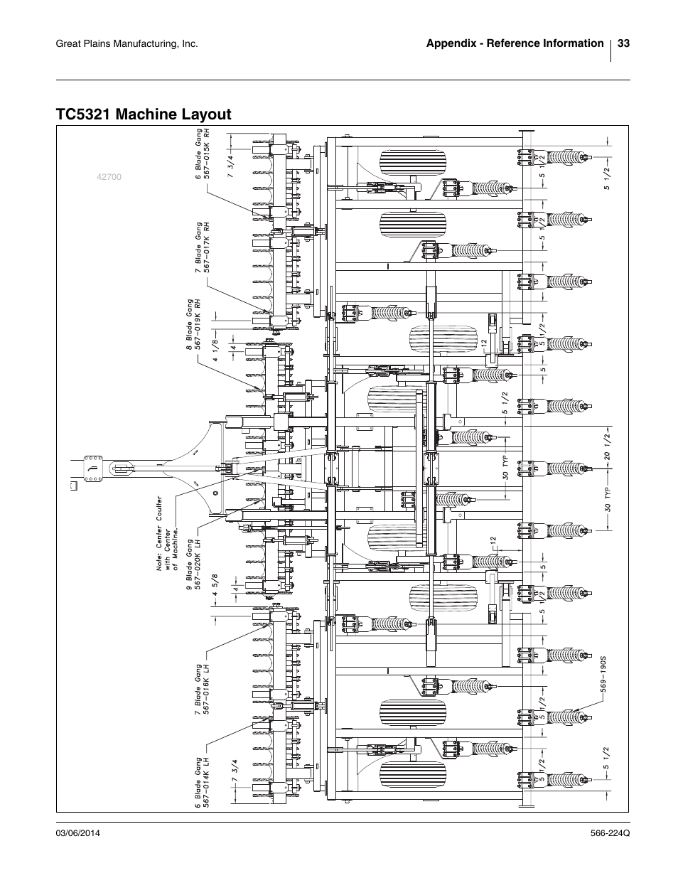 Tc5321 machine layout | Great Plains TC5319 (S/N A1420X+) Predelivery Manual User Manual | Page 37 / 64