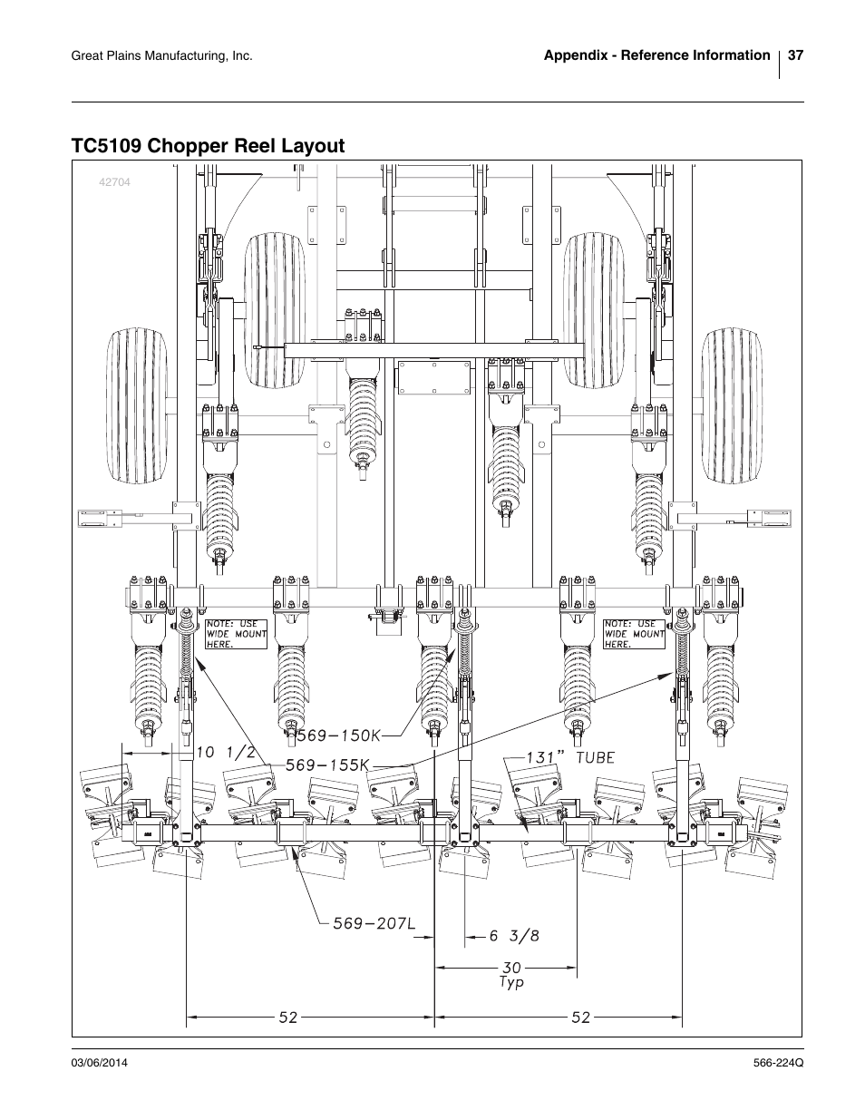 Tc5109 chopper reel layout | Great Plains TC5319 (S/N A1420X+) Predelivery Manual User Manual | Page 41 / 64