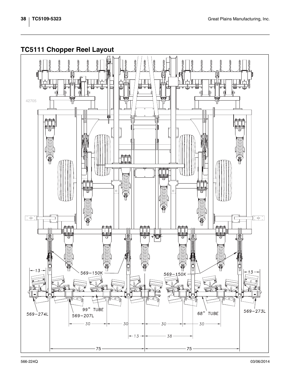 Tc5111 chopper reel layout | Great Plains TC5319 (S/N A1420X+) Predelivery Manual User Manual | Page 42 / 64