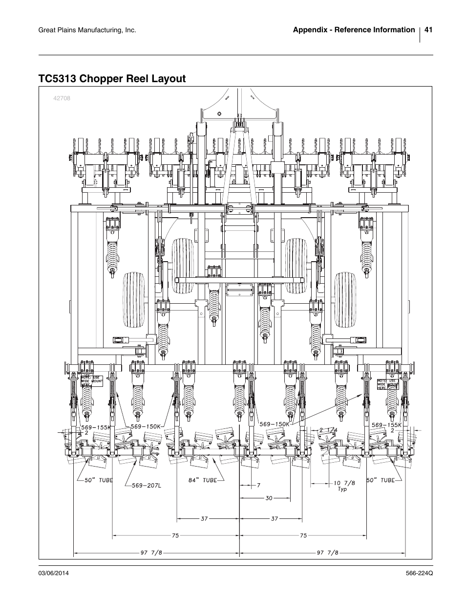 Tc5313 chopper reel layout | Great Plains TC5319 (S/N A1420X+) Predelivery Manual User Manual | Page 45 / 64