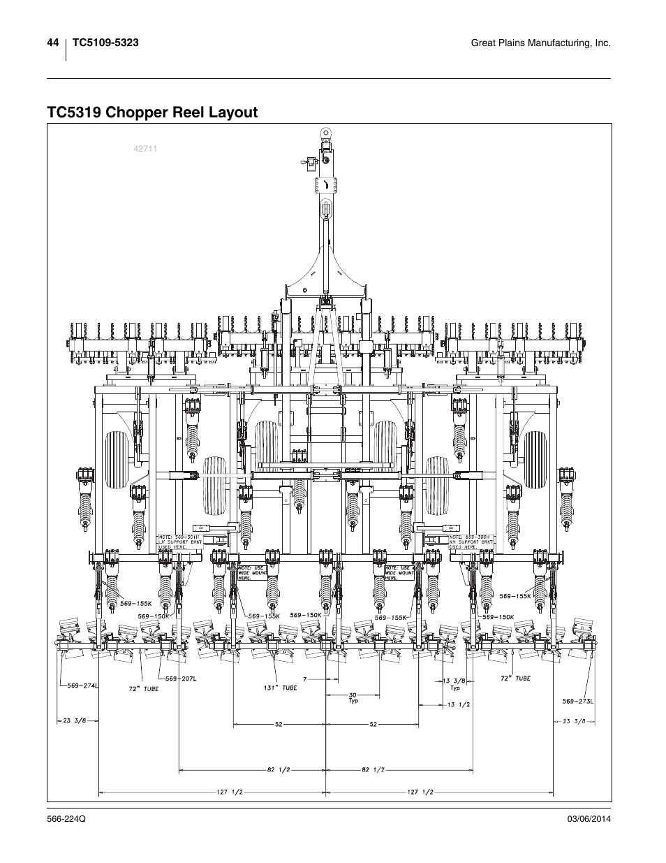Tc5319 chopper reel layout | Great Plains TC5319 (S/N A1420X+) Predelivery Manual User Manual | Page 48 / 64