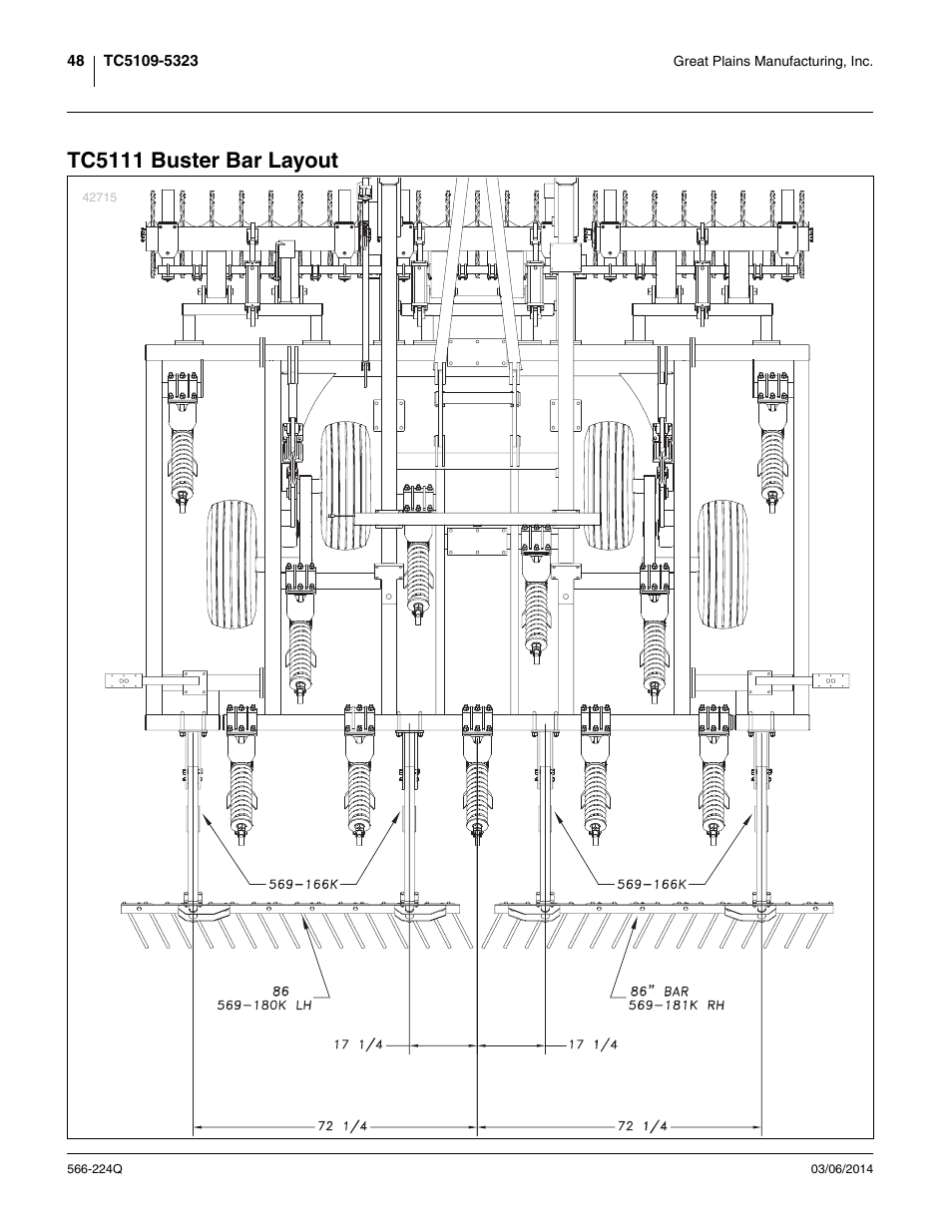Tc5111 buster bar layout | Great Plains TC5319 (S/N A1420X+) Predelivery Manual User Manual | Page 52 / 64