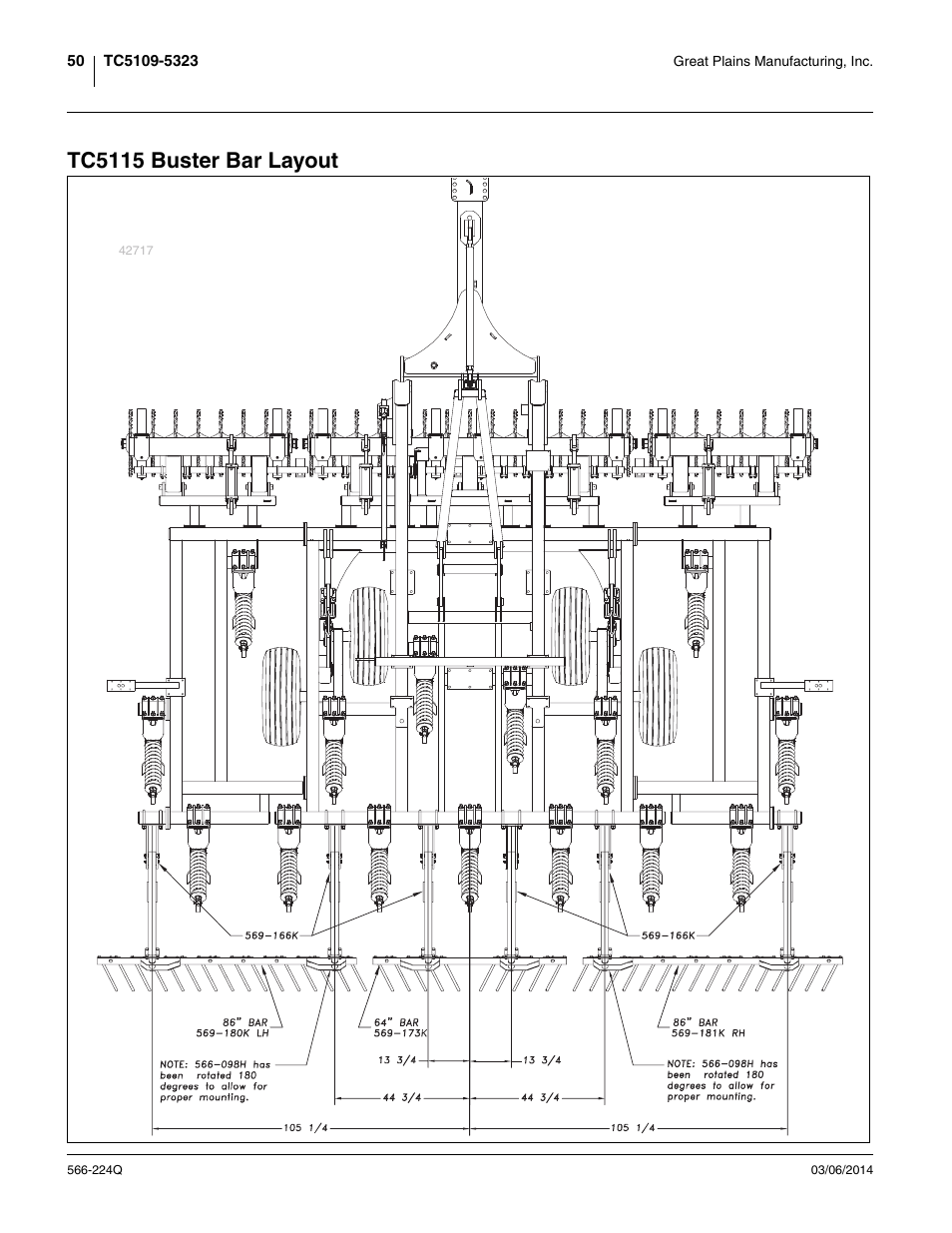 Tc5115 buster bar layout | Great Plains TC5319 (S/N A1420X+) Predelivery Manual User Manual | Page 54 / 64