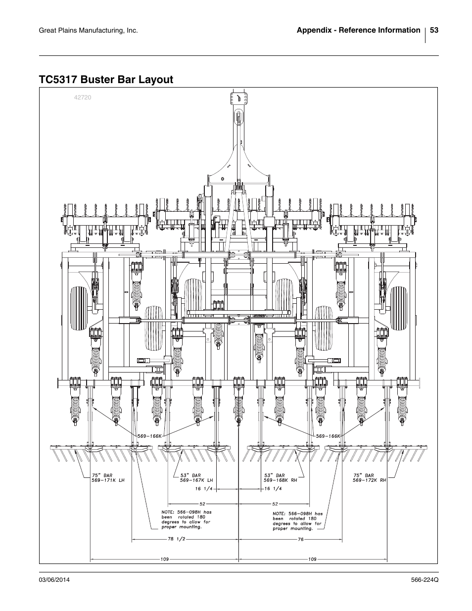 Tc5317 buster bar layout | Great Plains TC5319 (S/N A1420X+) Predelivery Manual User Manual | Page 57 / 64