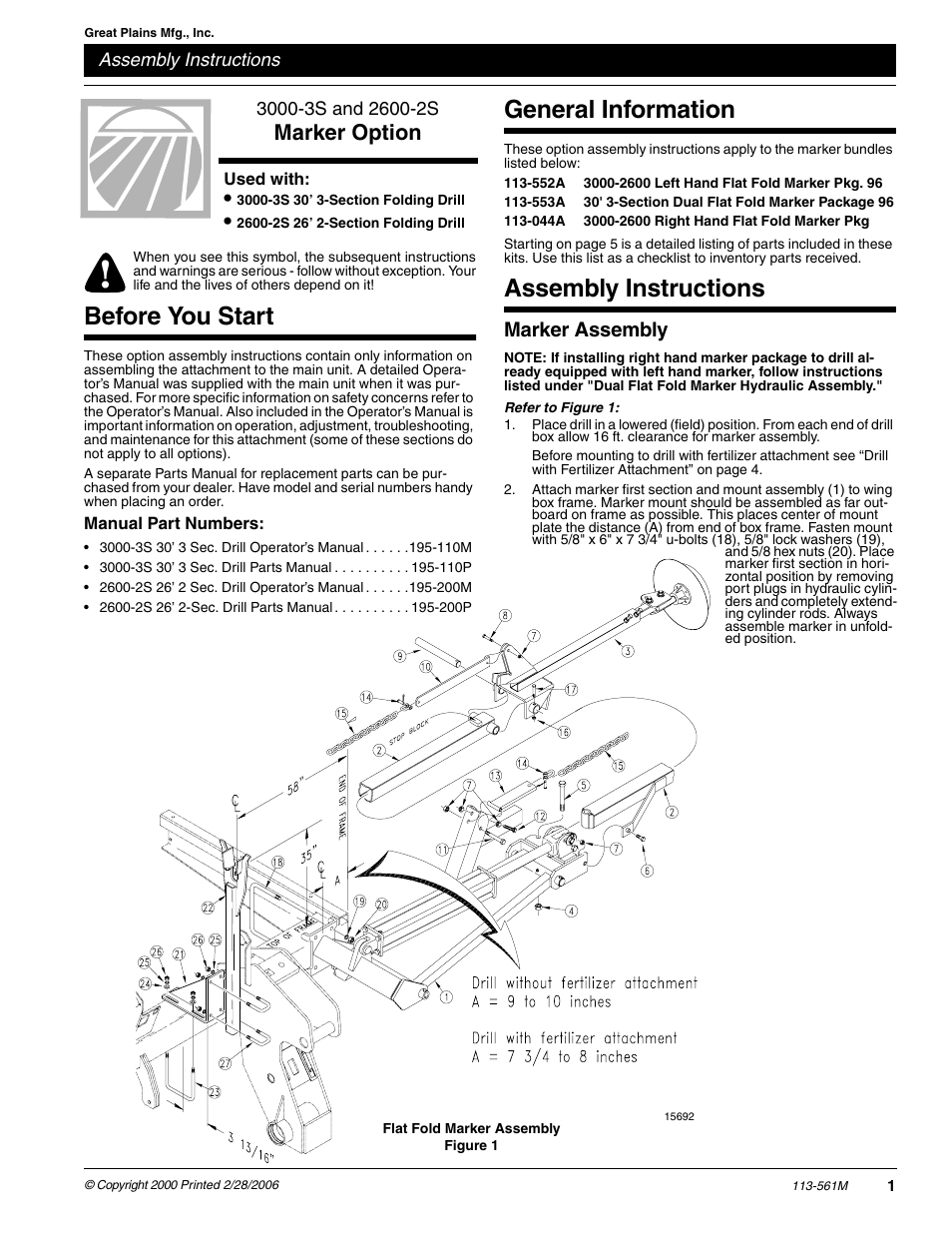 Great Plains 2600-2S Assembly Instructions User Manual | 9 pages