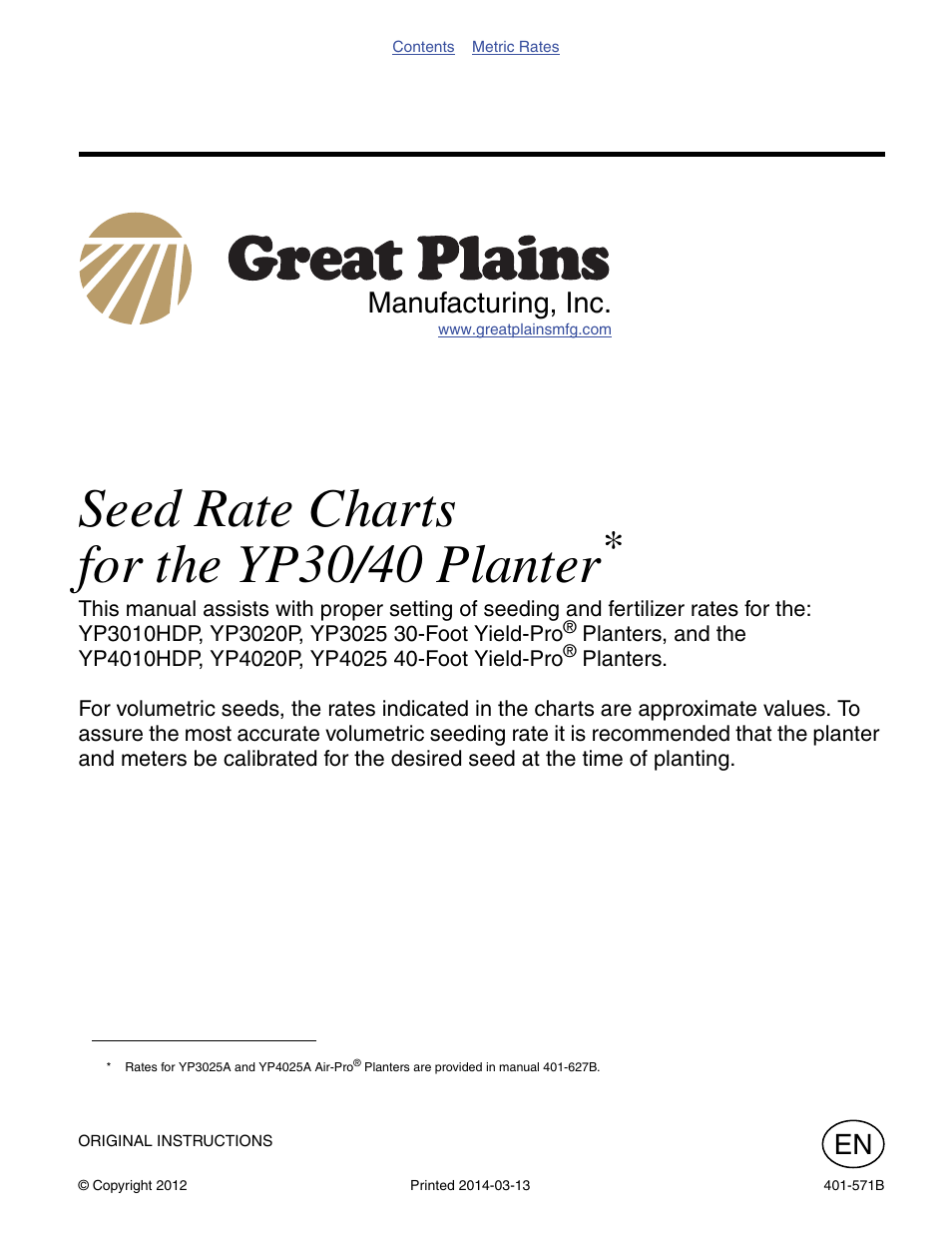 Great Plains YP4025F-1670 Material Rate User Manual | 82 pages