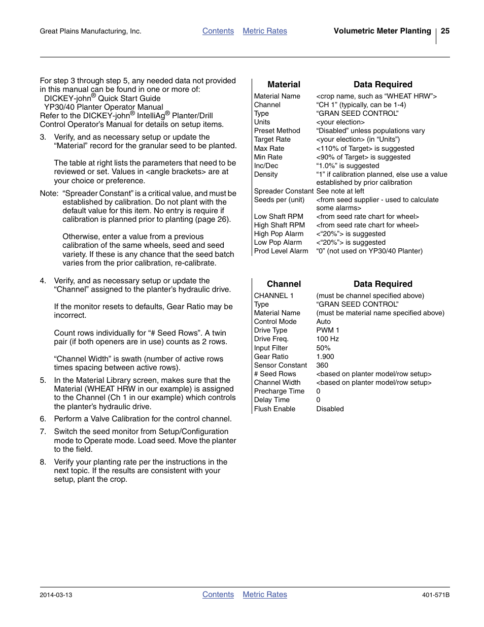 Great Plains YP4025F-1670 Material Rate User Manual | Page 27 / 82