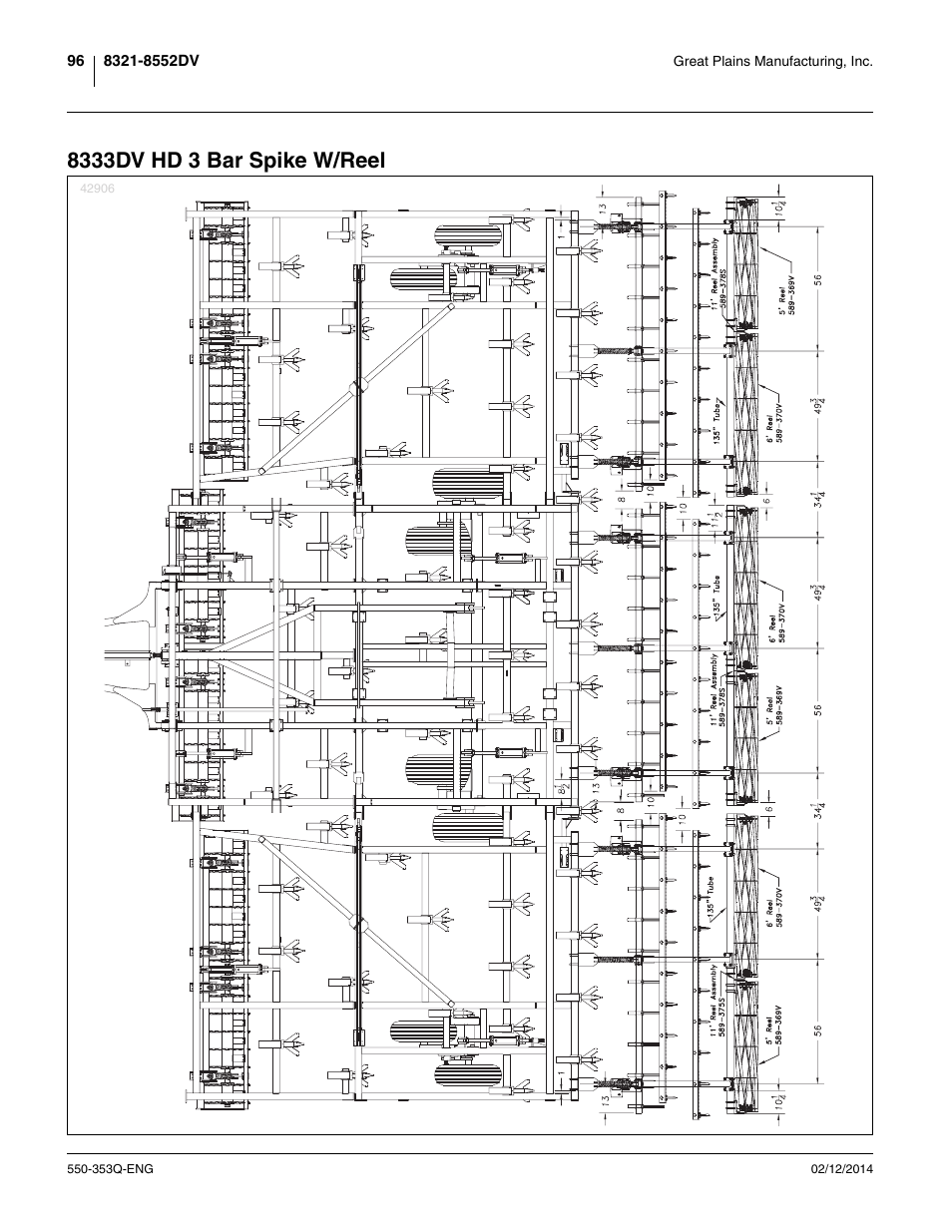 8333dv hd 3 bar spike w/reel | Great Plains DVN8552 Assembly Manual User Manual | Page 100 / 140