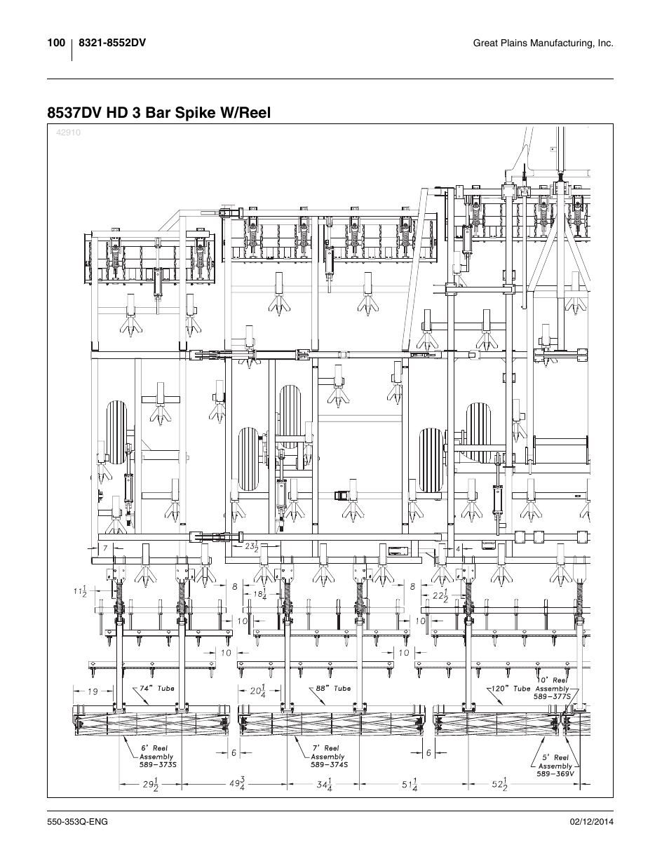 8537dv hd 3 bar spike w/reel | Great Plains DVN8552 Assembly Manual User Manual | Page 104 / 140