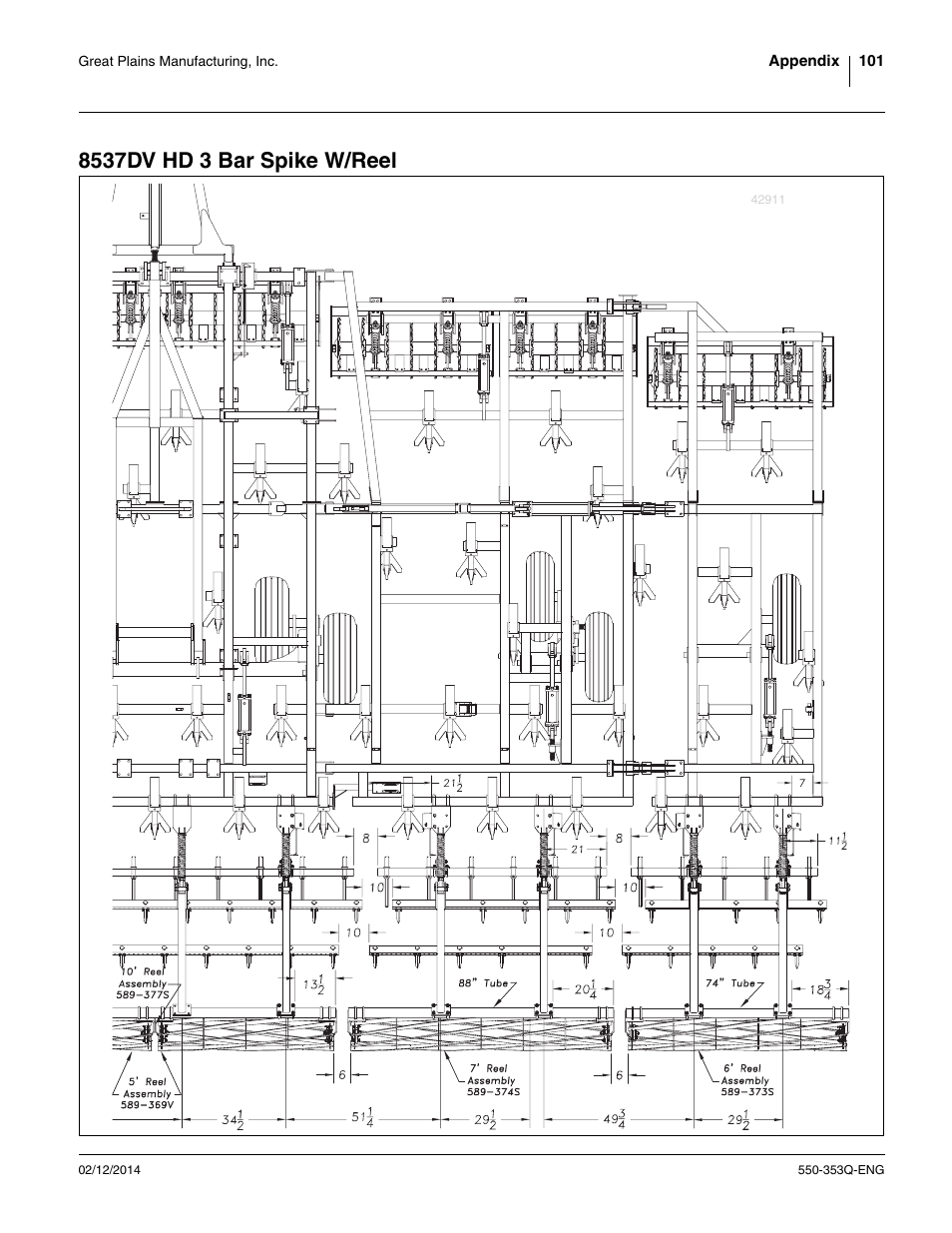 8537dv hd 3 bar spike w/reel | Great Plains DVN8552 Assembly Manual User Manual | Page 105 / 140