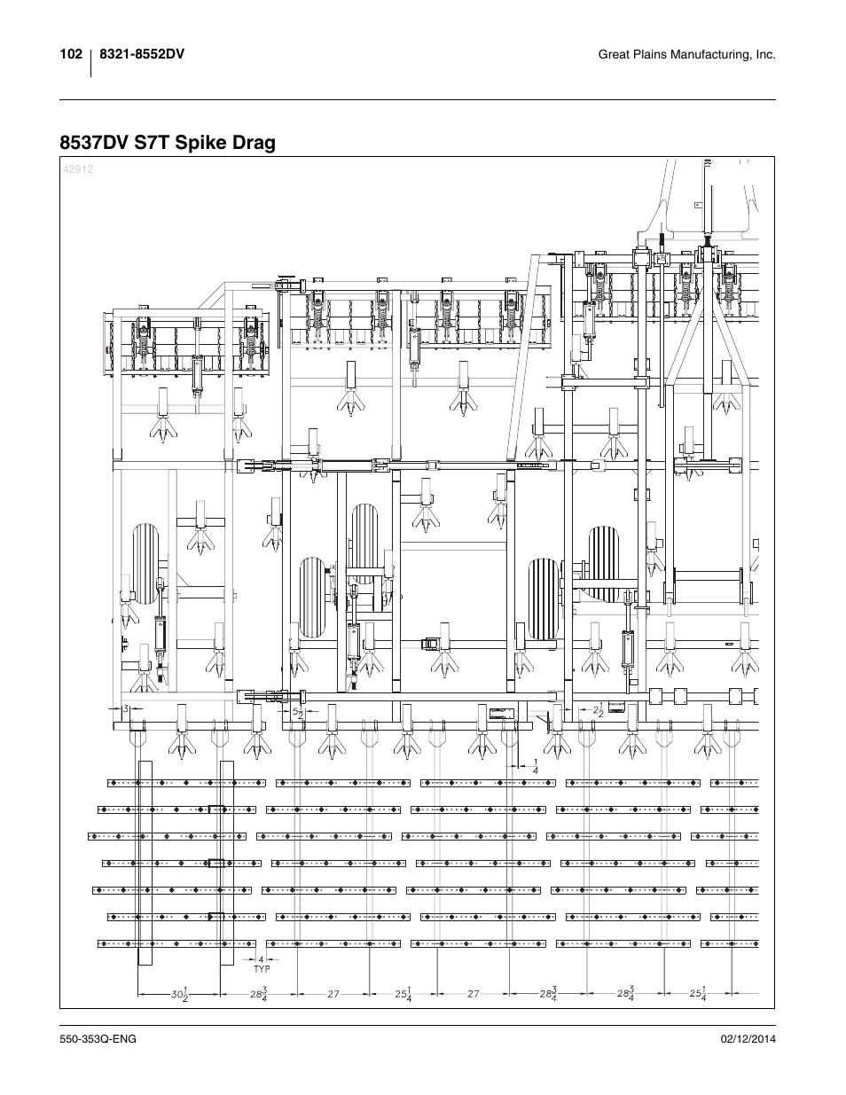 8537dv s7t spike drag | Great Plains DVN8552 Assembly Manual User Manual | Page 106 / 140