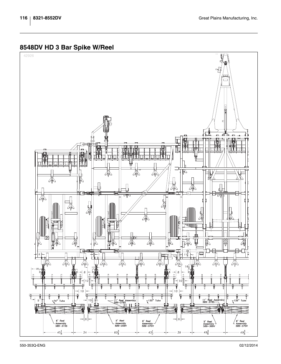 8548dv hd 3 bar spike w/reel | Great Plains DVN8552 Assembly Manual User Manual | Page 120 / 140