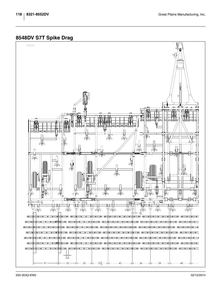 8548dv s7t spike drag | Great Plains DVN8552 Assembly Manual User Manual | Page 122 / 140