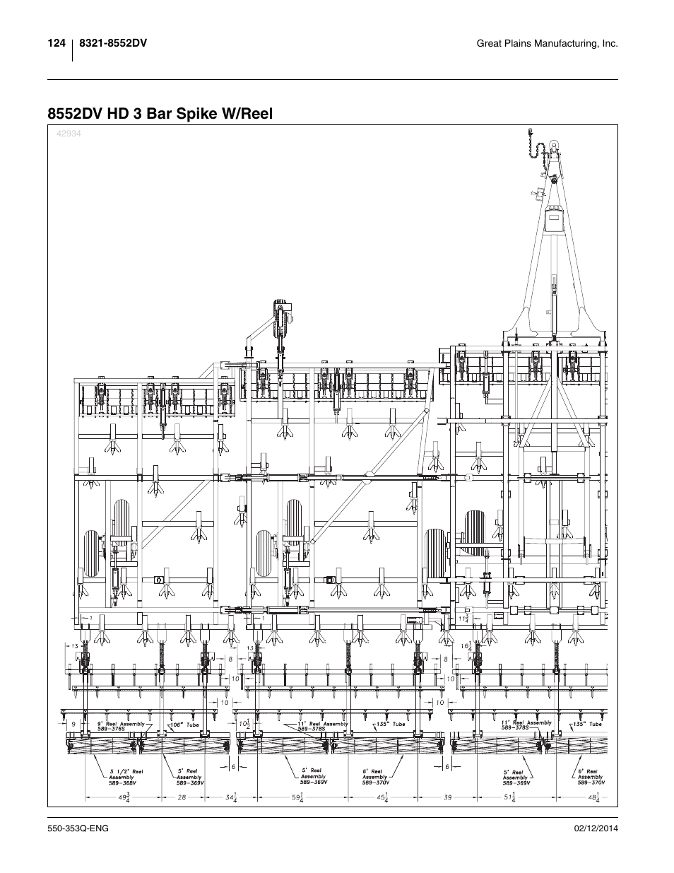 8552dv hd 3 bar spike w/reel | Great Plains DVN8552 Assembly Manual User Manual | Page 128 / 140