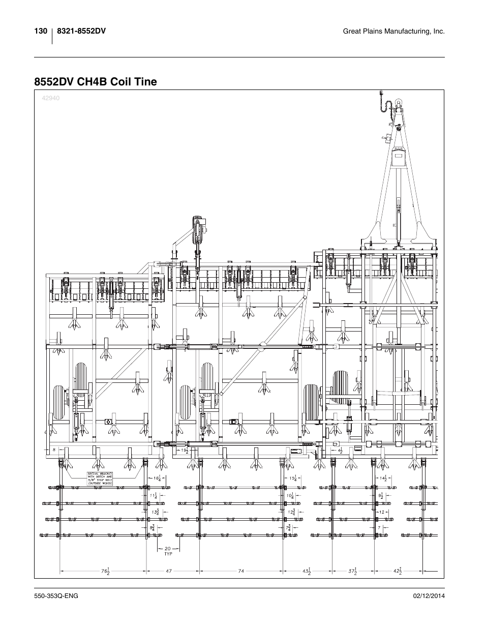 8552dv ch4b coil tine | Great Plains DVN8552 Assembly Manual User Manual | Page 134 / 140