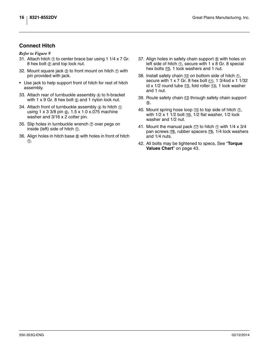 Connect hitch | Great Plains DVN8552 Assembly Manual User Manual | Page 20 / 140