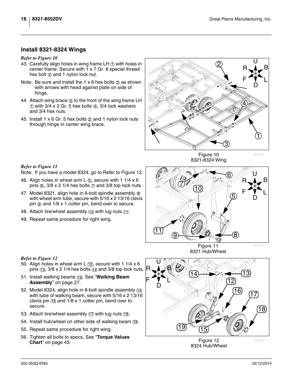 Install 8321-8324 wings | Great Plains DVN8552 Assembly Manual User Manual | Page 22 / 140