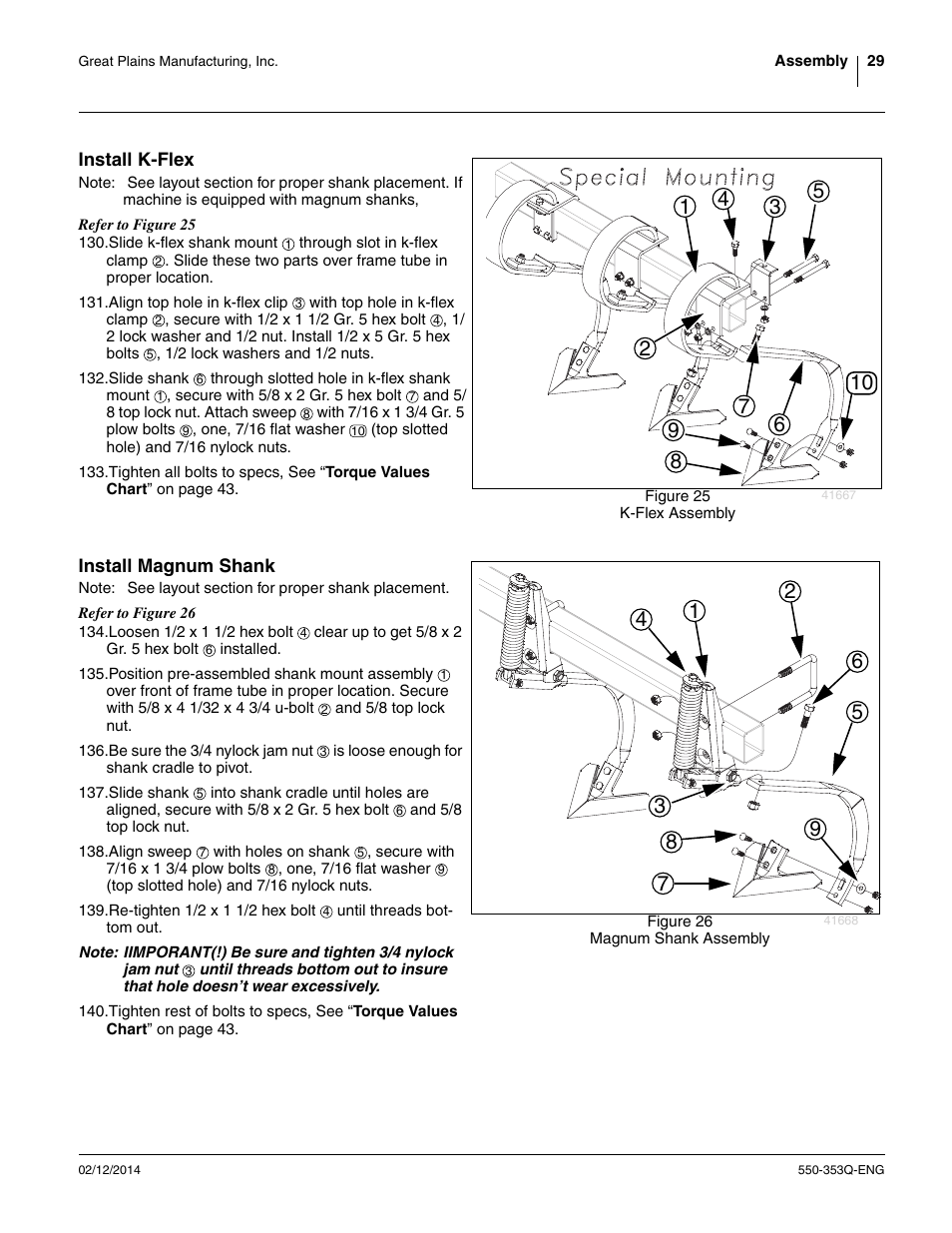 Install k-flex, Install magnum shank, Install k-flex install magnum shank | Great Plains DVN8552 Assembly Manual User Manual | Page 33 / 140