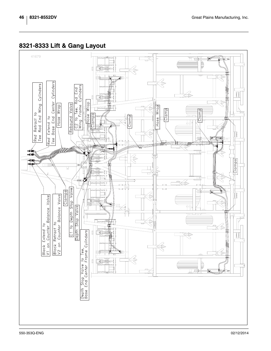 8321-8333 lift & gang layout | Great Plains DVN8552 Assembly Manual User Manual | Page 50 / 140