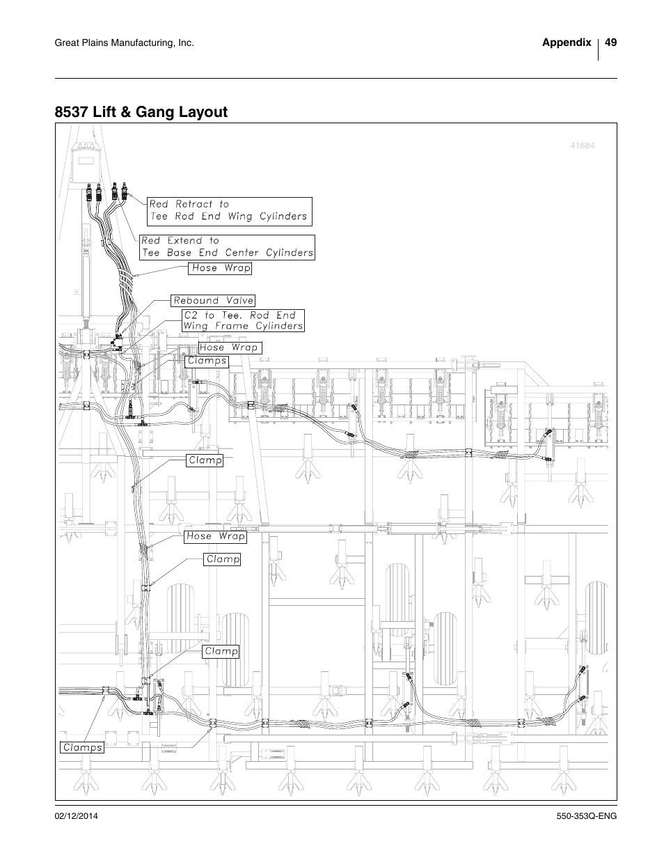 8537 lift & gang layout | Great Plains DVN8552 Assembly Manual User Manual | Page 53 / 140