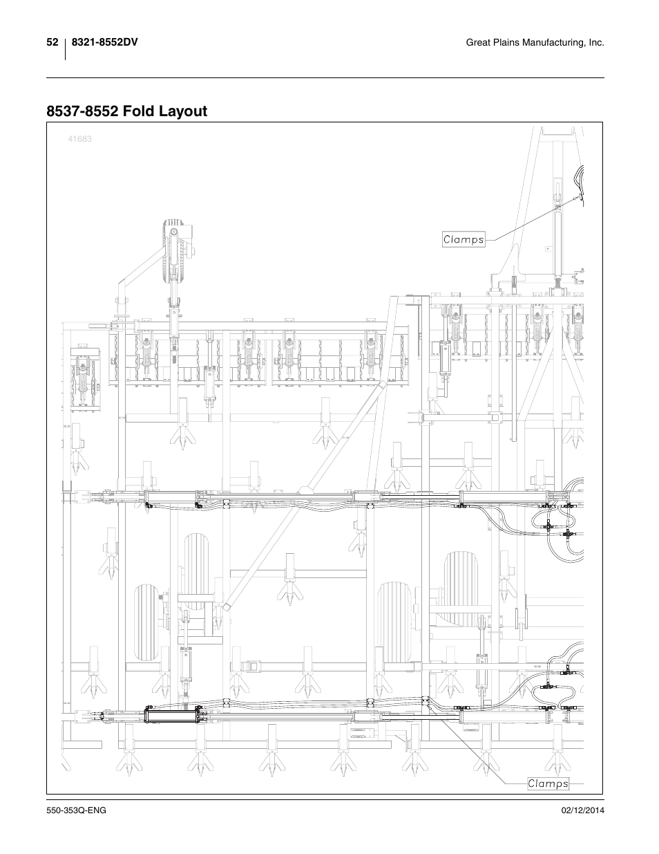 8537-8552 fold layout | Great Plains DVN8552 Assembly Manual User Manual | Page 56 / 140