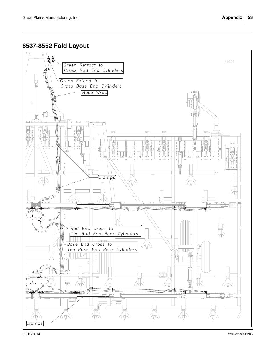 8537-8552 fold layout | Great Plains DVN8552 Assembly Manual User Manual | Page 57 / 140