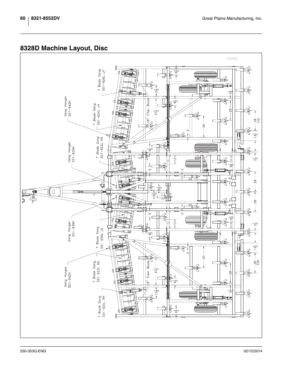 8328d machine layout, disc | Great Plains DVN8552 Assembly Manual User Manual | Page 64 / 140