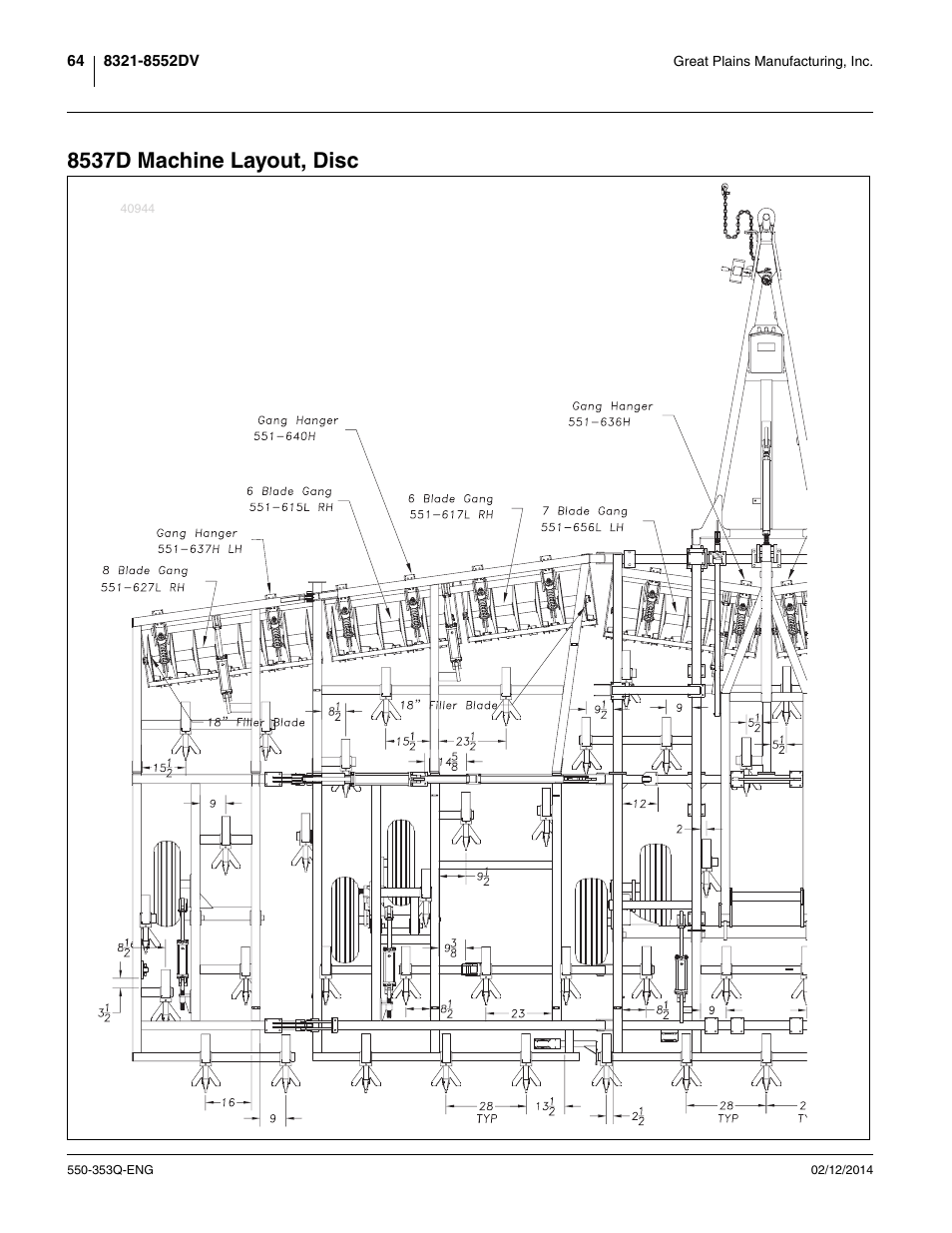 8537d machine layout, disc | Great Plains DVN8552 Assembly Manual User Manual | Page 68 / 140