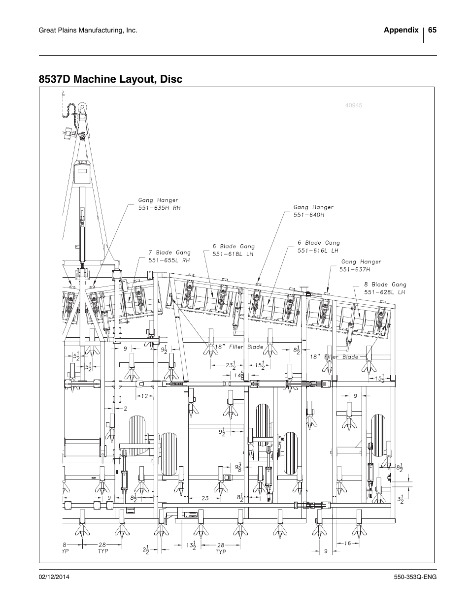 8537d machine layout, disc | Great Plains DVN8552 Assembly Manual User Manual | Page 69 / 140